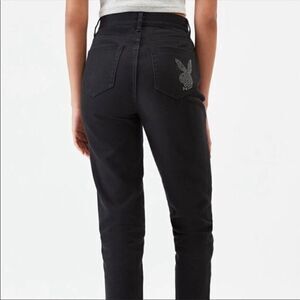 Pacsun x playboy black skinny jeans playboy rhinestone pocket